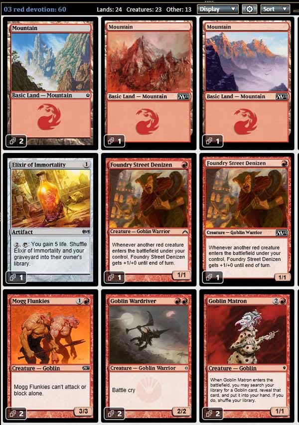 Magic the Gathering Adventures [Legacy] Red Devotion Goblin Deck