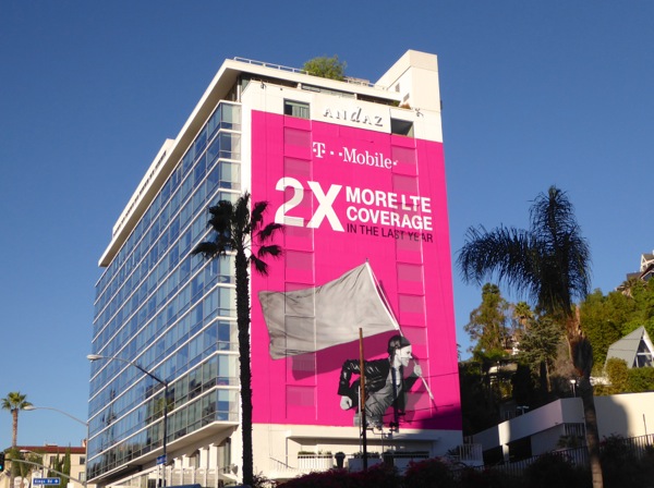Giant T-Mobile 2 X more LTE coverage billboard Giant TMobile 2X LTE coverage billboard