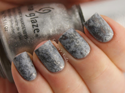 Grey & Silver Saran Wrap Nails