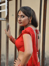 Tamil Actress Reshmi Hot Red Saree Photos