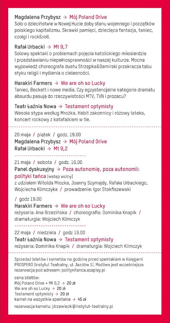 Polityki Tańca 20-22.05.2011 Polityki Tańca
