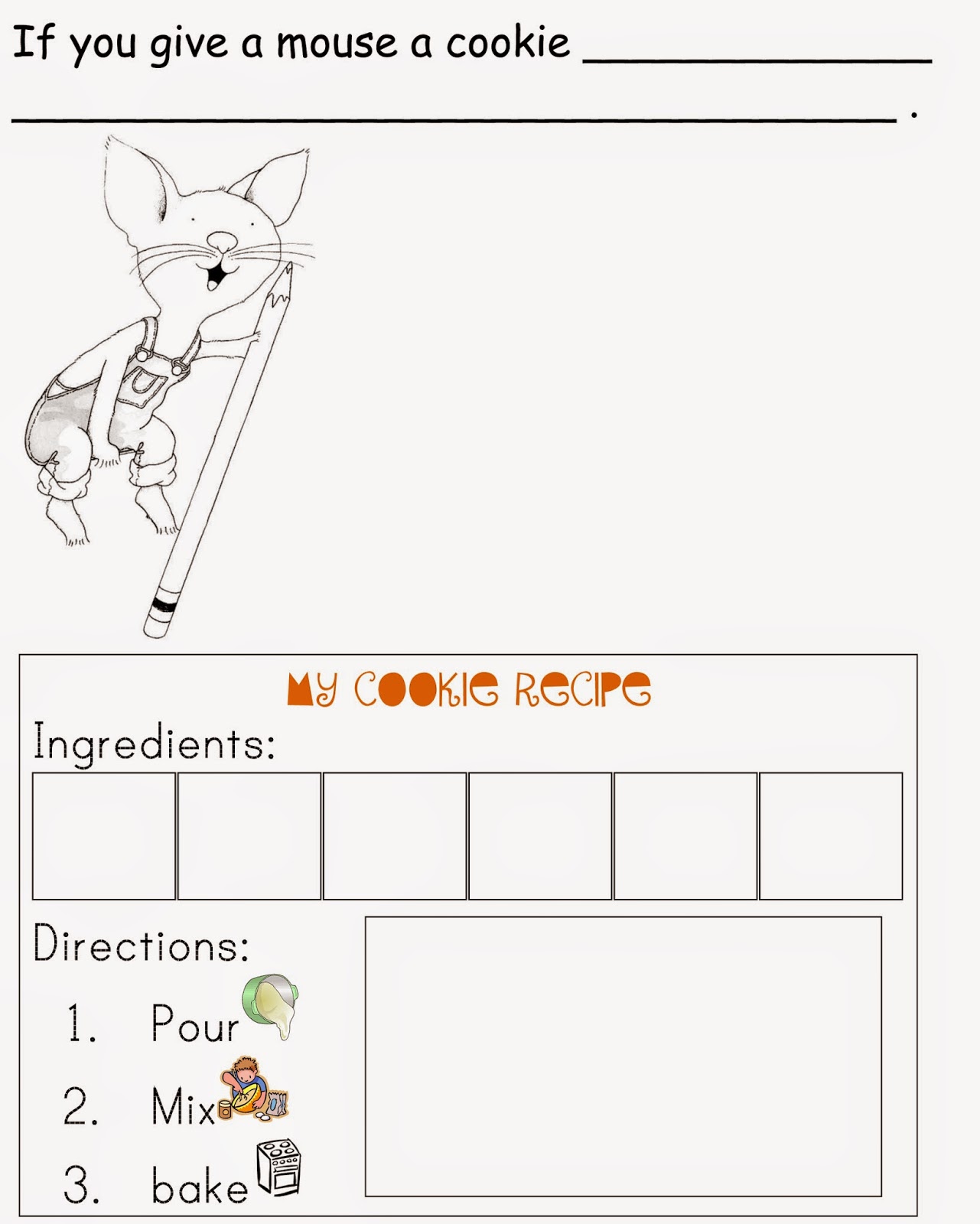 Inspiration Organization If You Give a Mouse a Cookie Worksheets