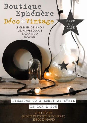 Affiche de la boutique éphémère organisée à Dinard le 20 et 21 avril 2014