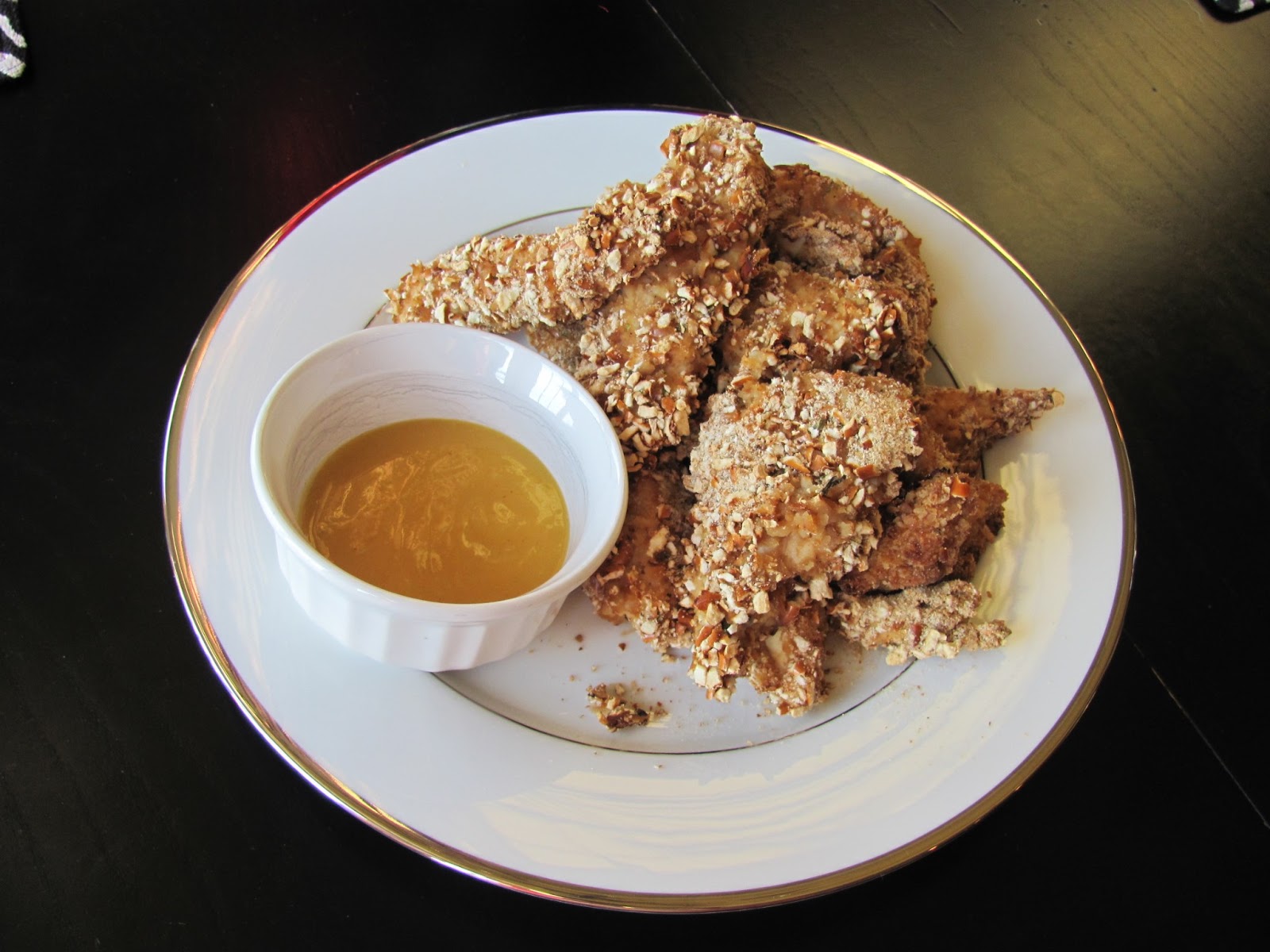 With Blonde Ambition Baked Panko Pretzel Chicken Strips with Honey