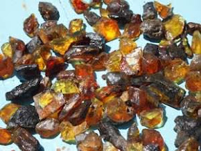 Raw uncut amber stones from the Dominican Republic