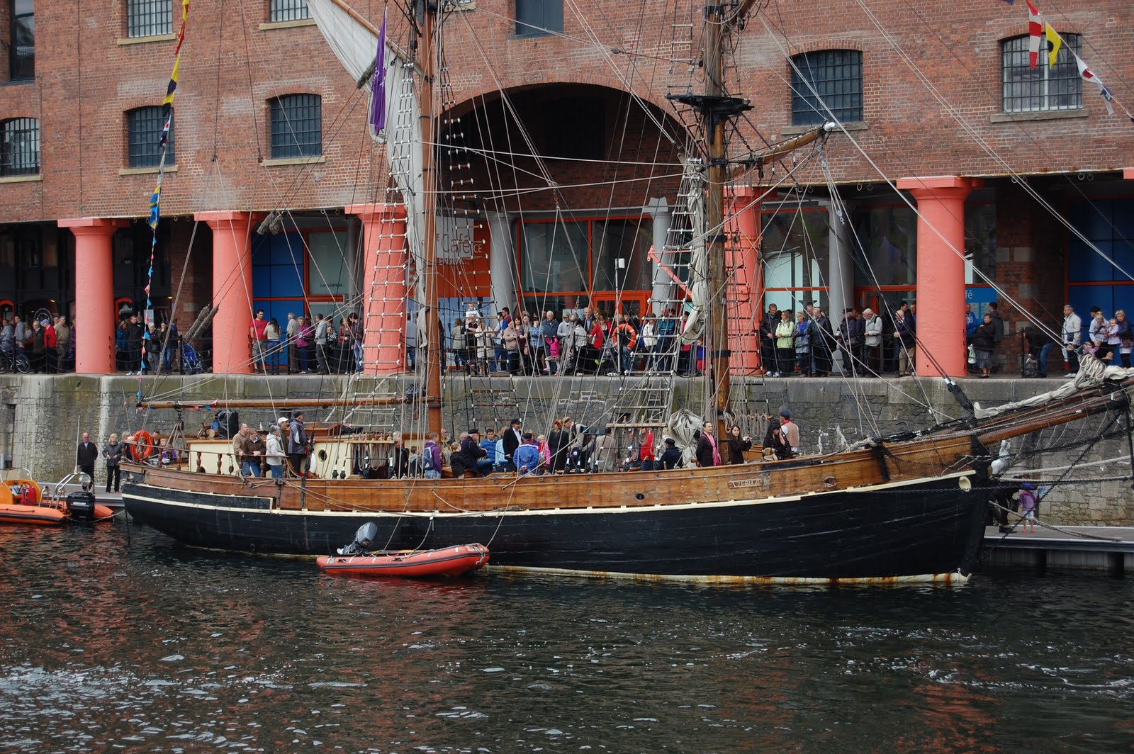 tall ships and the beauty of sailing tall ship "ZEBU" at the Riverside
