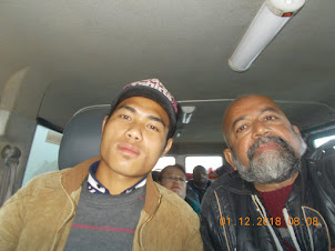 Driver Mr Aboi and self enjoying the "Wild East Road drive" from Imphal to Kisama village .