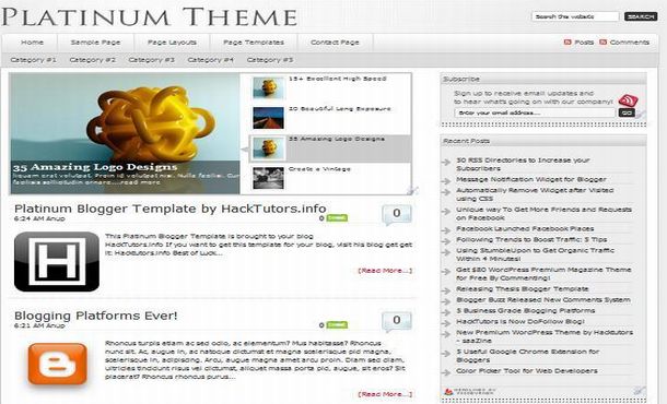 Free Silver Jquery News Blogger Layout Template Free Silver Jquery News Blogger Layout Template