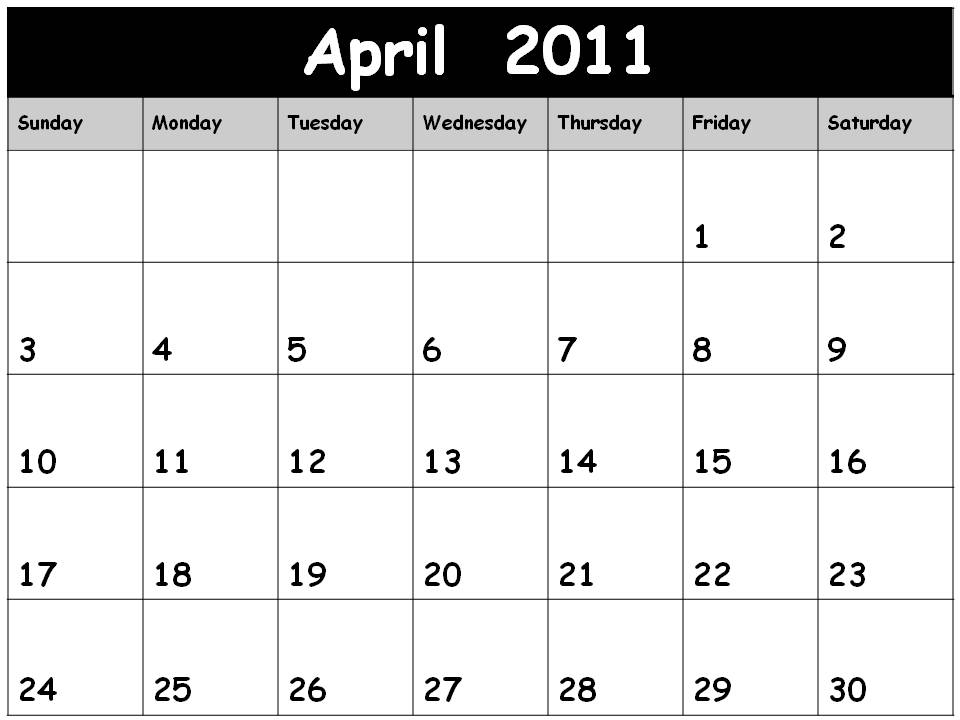 april 2011 calendar printable free. april calendar printable 2011