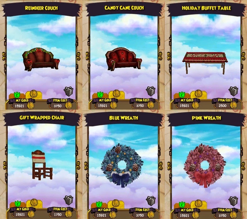 Brand New Holiday Furniture from Wizard101 and Pirate101! Stars of
