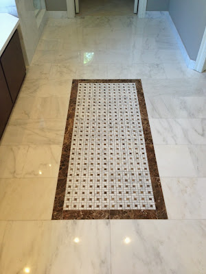Bathroom Floor design, White Marble 