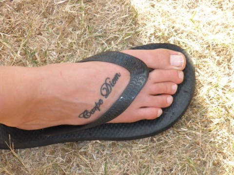 Tita Tattoos: word tattoos on feet