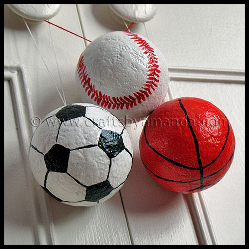 Dollar Store Crafter Sports Ball Ornaments