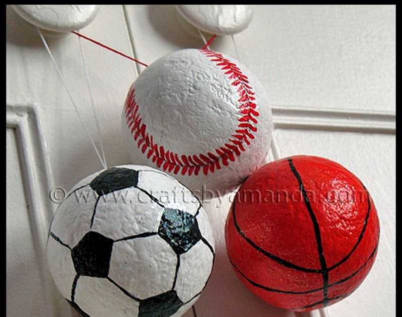 Dollar Store Crafter Sports Ball Ornaments