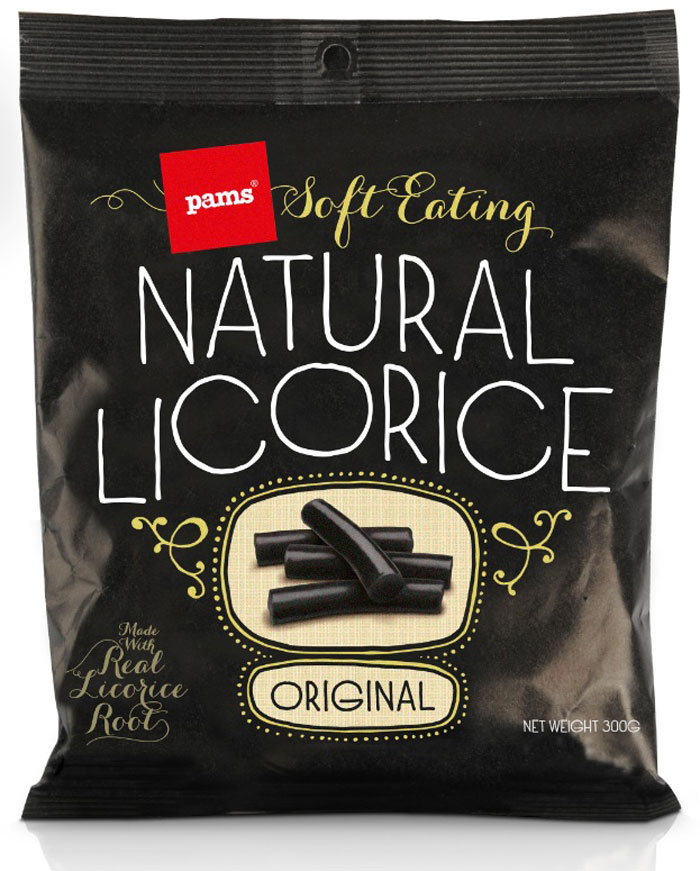 Pams Natural Licorice on Packaging of the World Creative Package