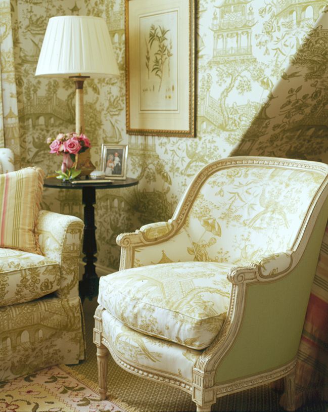 Eye For Design Decorating With Green And White Toile