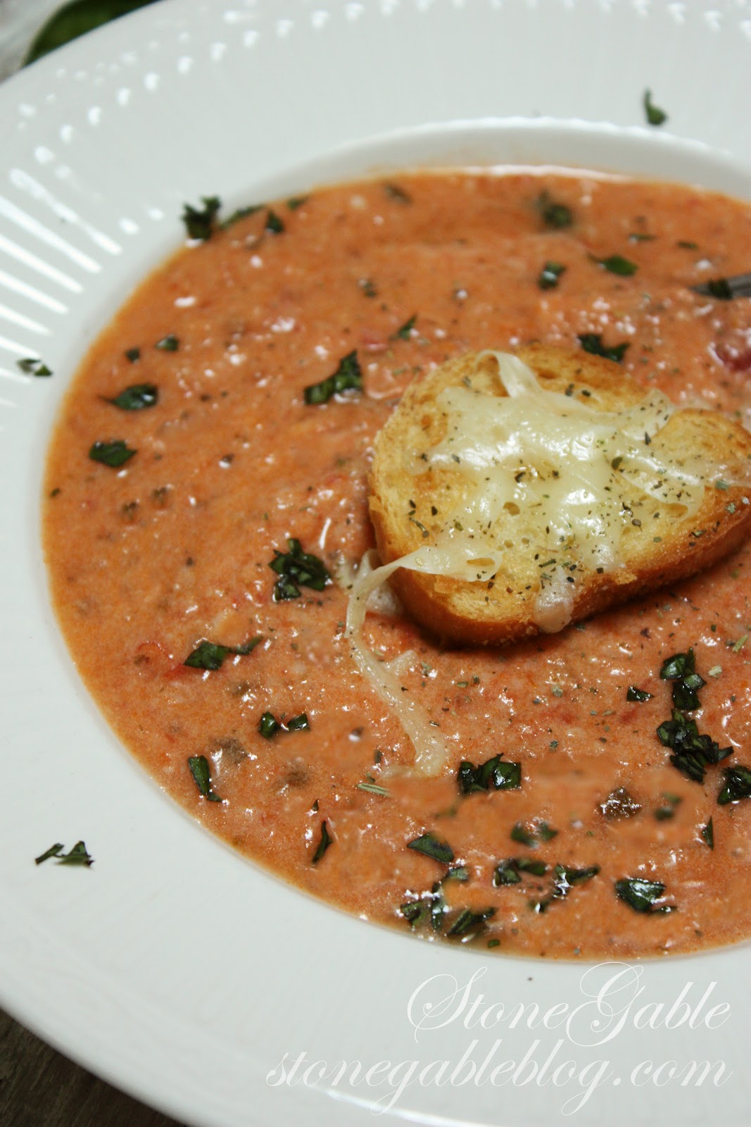 TOMATO BASIL PARMESAN BISQUE Slow Cooker Soup StoneGable