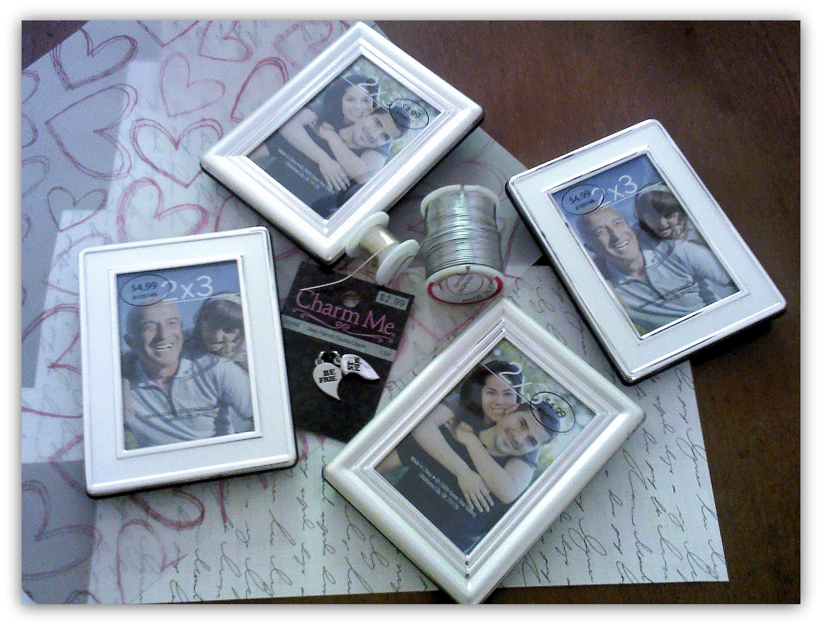 DIY Best Friend Heart Charm Frame Set Sweet Little Bluebird