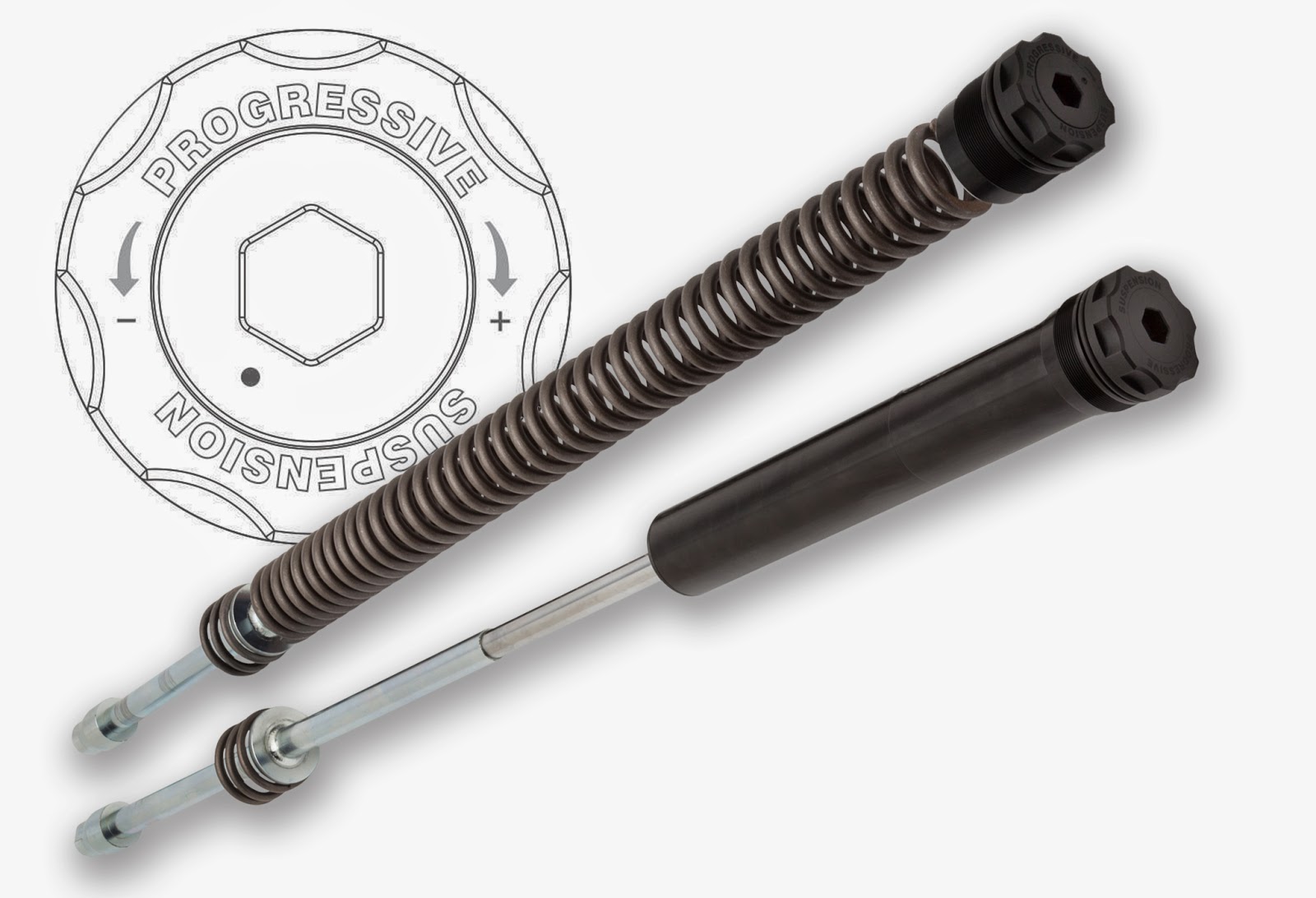 VTwin News Progressive Suspension Monotube Fork Cartridge Kit for