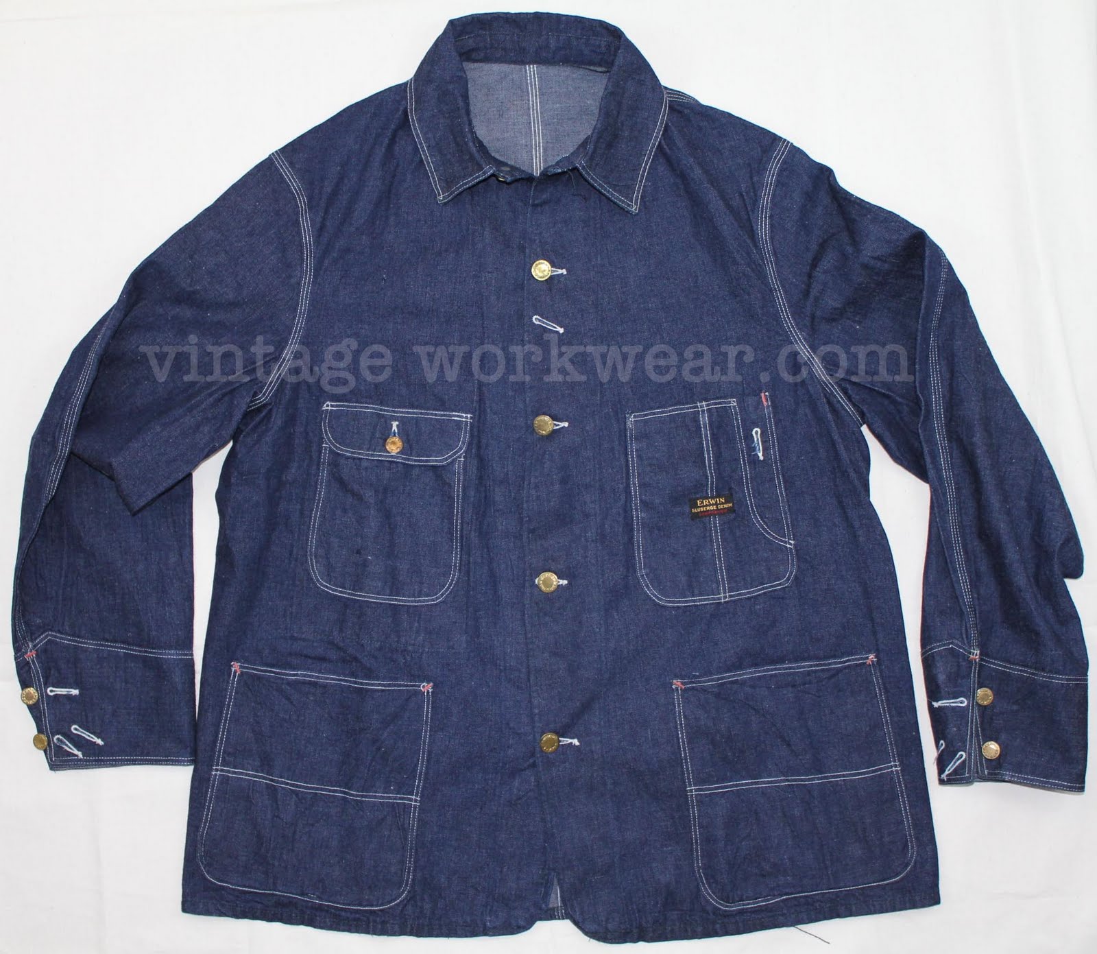 vintage workwear ERWIN COTTON MILLS CO. VINTAGE BLUSERGE DENIM CHORE
