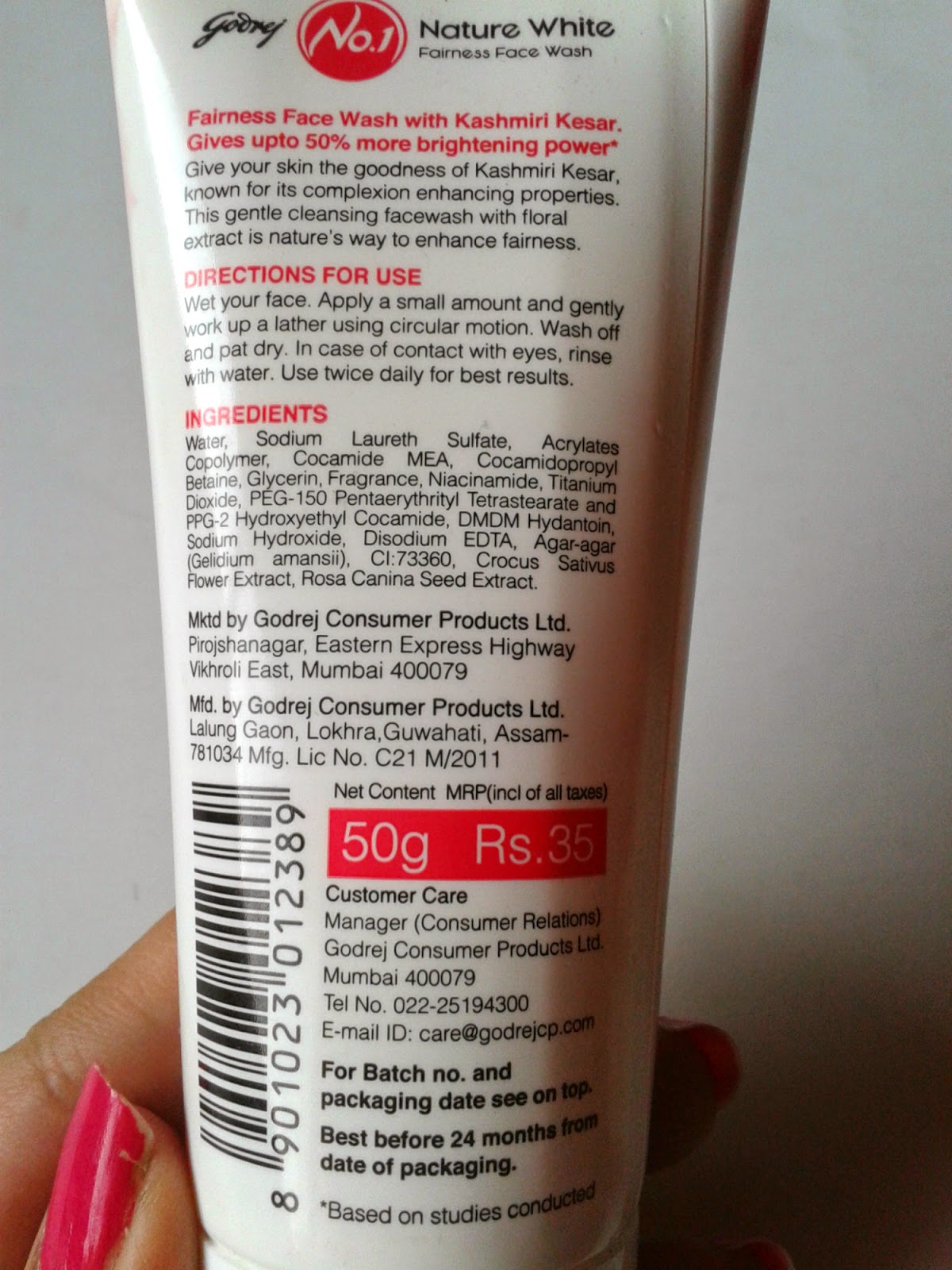 Godrej No.1 Nature White Fairness Face Wash Review