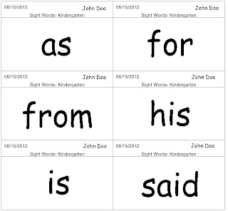 ESGI Sight Word Flashcards