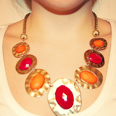 Colourful statement necklace