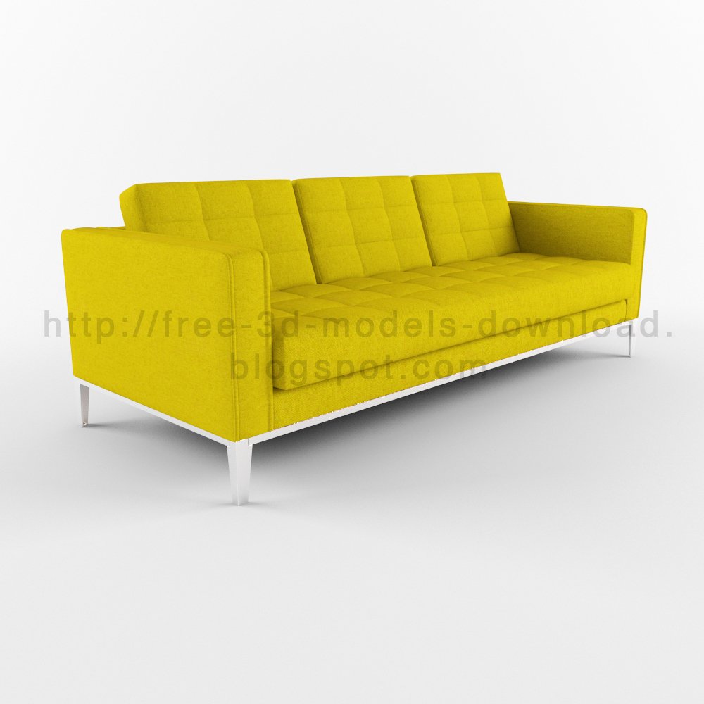 3d модель, 3d model, Ac Lounge, b&b, free download, furniture, Italia, sofa, диван, скачать бесплатно, yellow