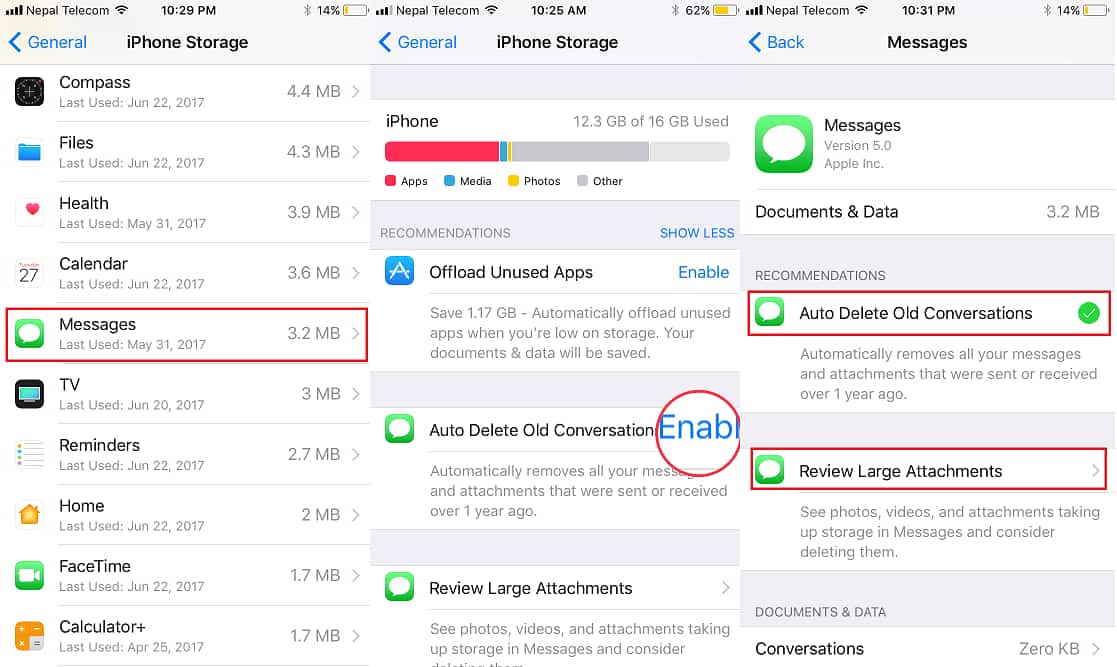 How to Auto Delete Old iMessage Conversations or Attachments in iOS 11