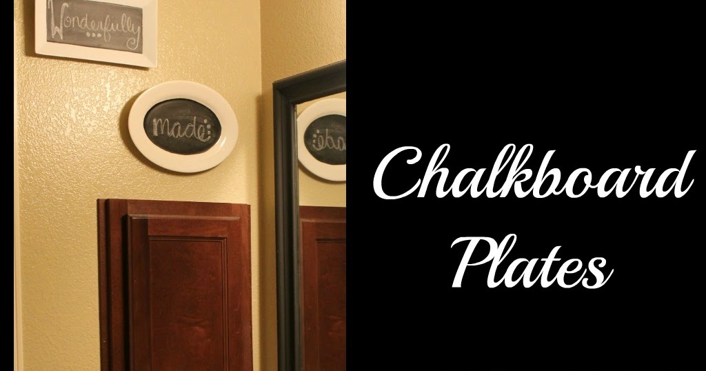 Wonderfully Made Chalkboard Plates {wall decor}
