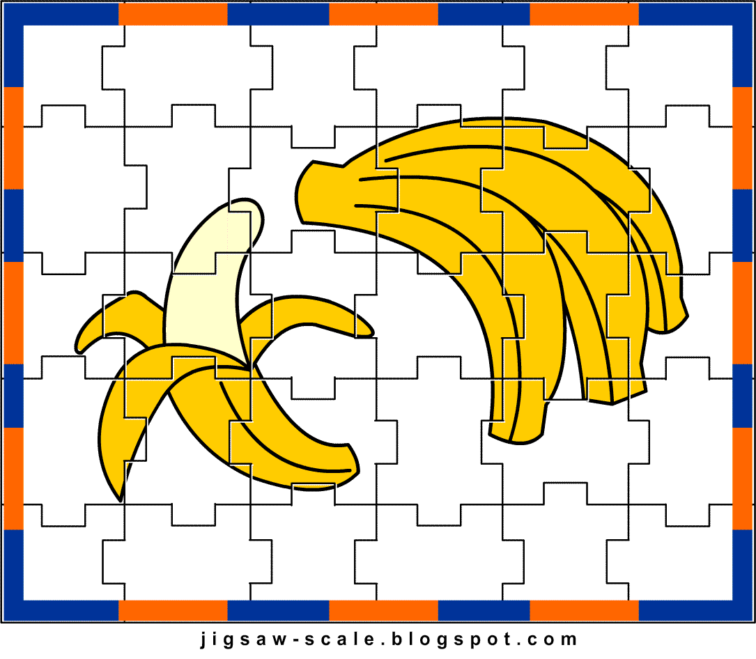 Printable Jigsaw Puzzle for kids Banana Jigsaw