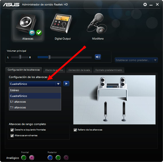 Configurar sonido envolvente en el PC utilizando 2 sistemas de