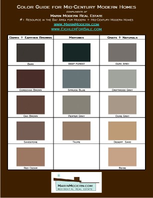 paint colors mid century modern exterior eichler stain brick gray days return palette door studio palettes mcm terminology swatch appreciate