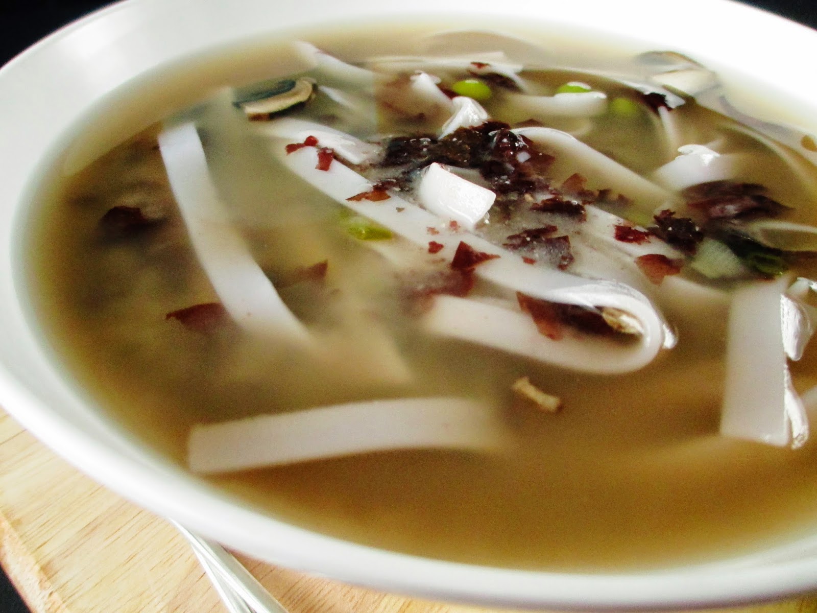 vegan 101 girl Miso Soup with Rice Noodles