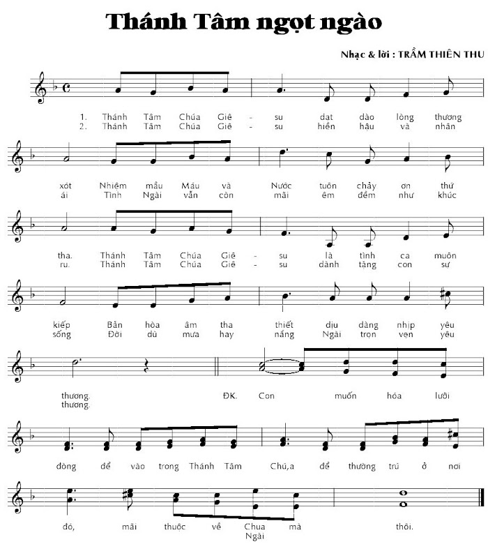 Thánh ca: Thánh Tâm Ngọt Ngào