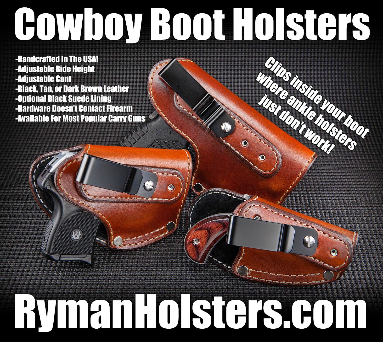 Ryman Holsters, Boot Holster, Cowboy Boot Holaster, Boot Ankle Holster, Ankle Holster, Leg Holster, Cowboy Holster