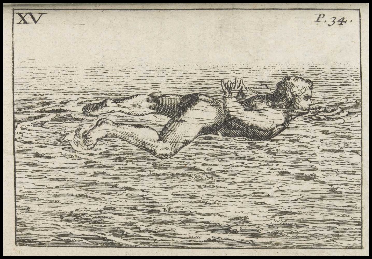 early modern swimming manual - technique illustration