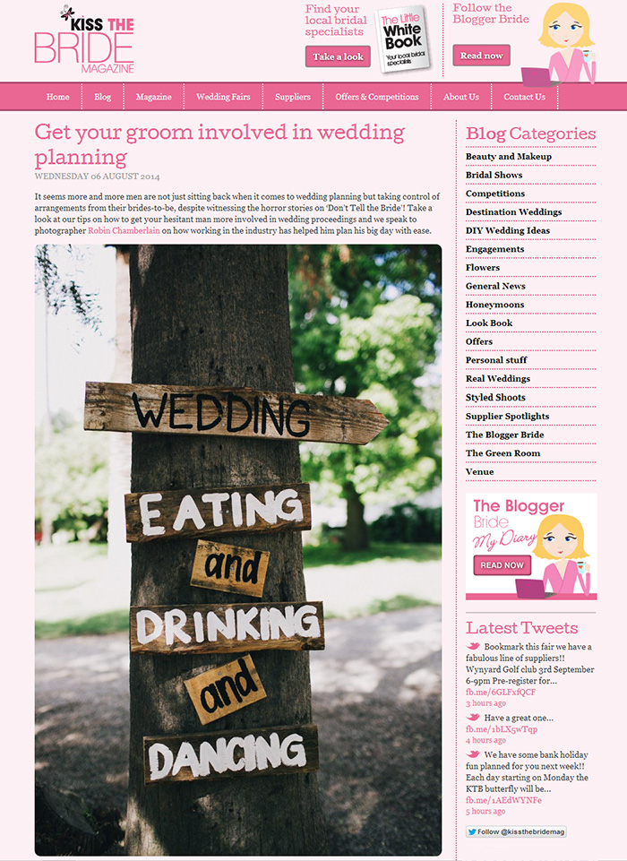 Getting your groom involved in wedding planning
