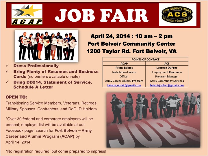 Fort Belvoir Job Fair 24 APR 2014