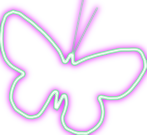 mariposas luz de neón png con fondo transparente,renders