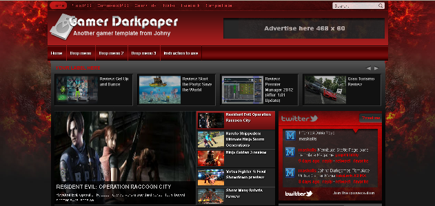 FREE Gamer Darkpaper Blogger Template FREE Gamer Darkpaper Blogger Template