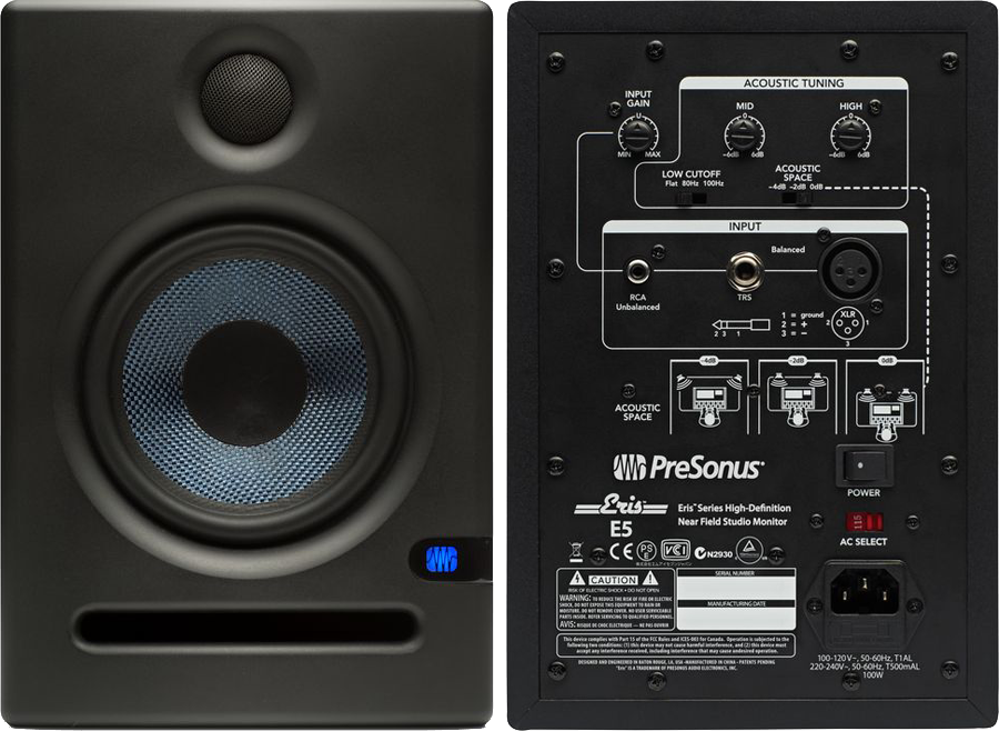 PreSonus Eris 3.5 3.5-Inch Low-Frequency Studio Monitor (Pair) with  Breakout Cable Bundle