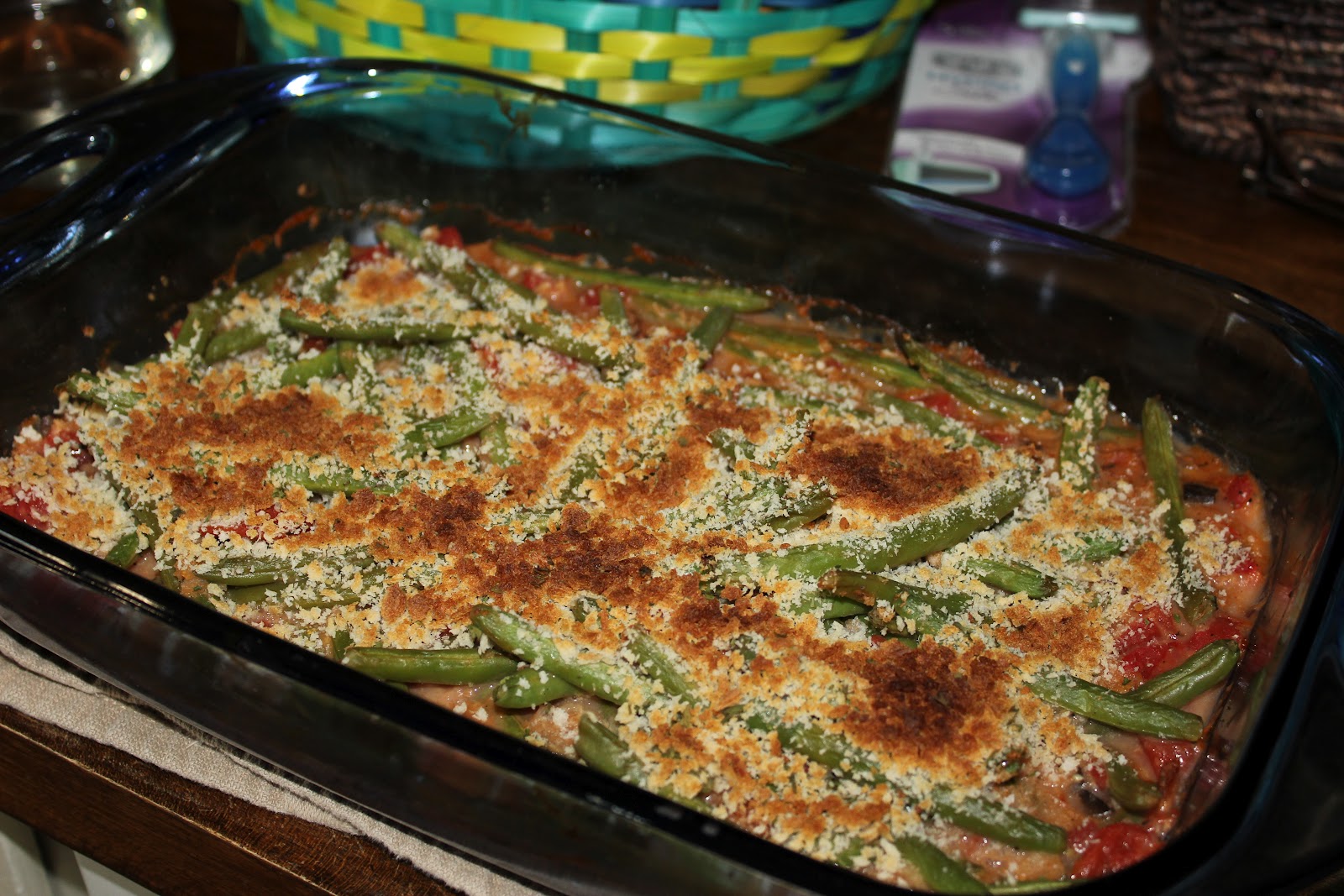 Three Peas In My Little Pod Green bean, tomato & bacon casserole