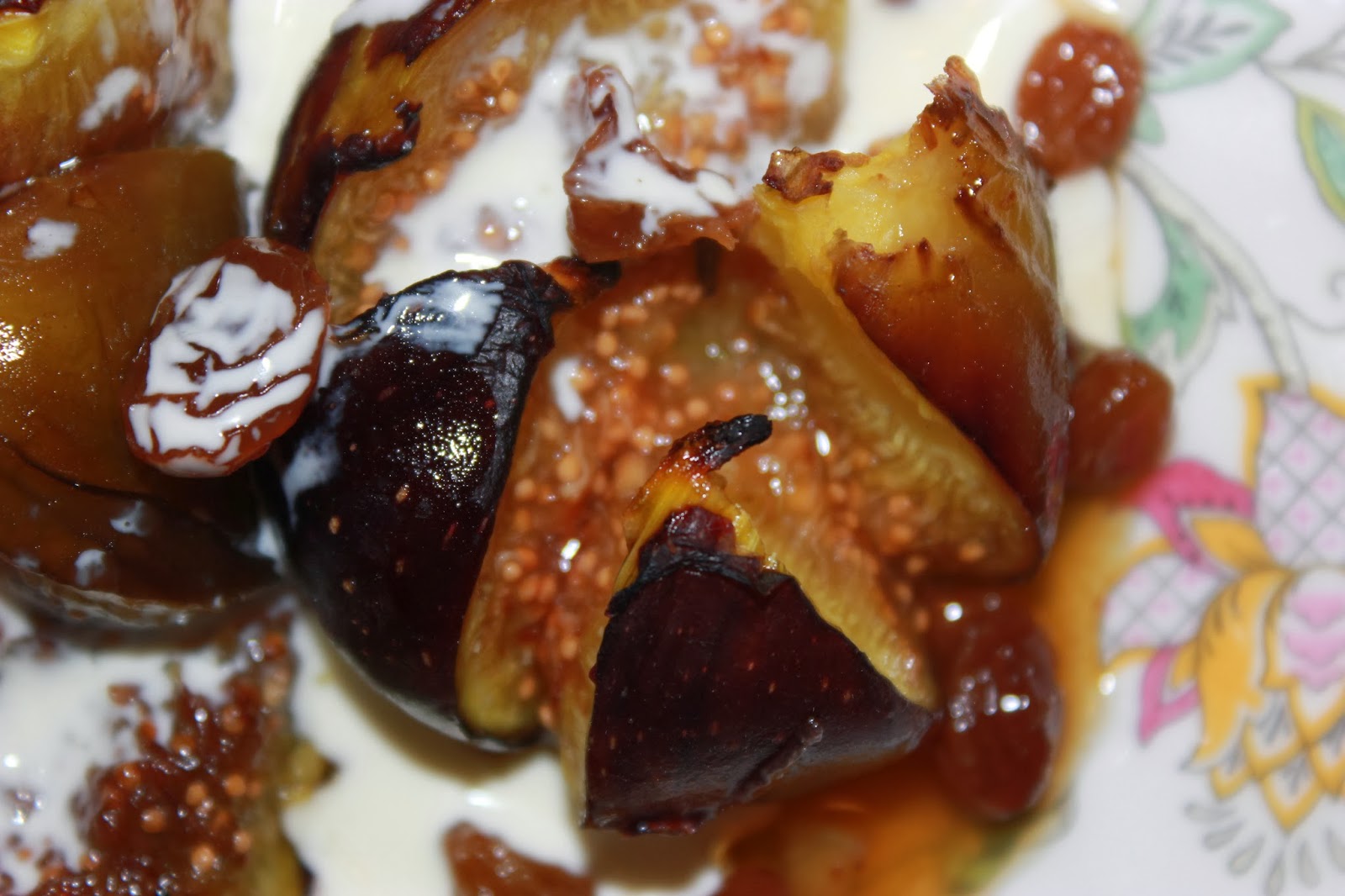Soupedup Garden Fresh Figs Roasted in Lavender Butter with Macerated Raisins & Orange Ginger