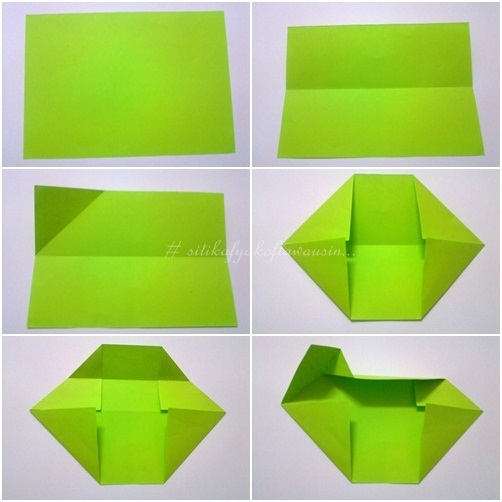 cara buat origami double heart (double love) Siti Kektus