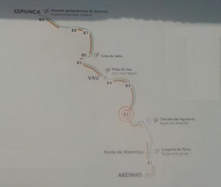 Mapa das localizações do passadiço