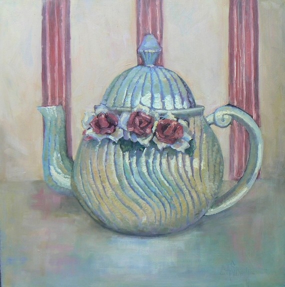 Contemporary Artists of Florida Teapot Painting Still Life Oil