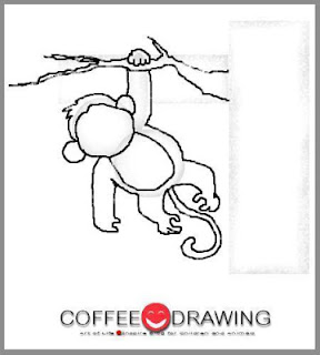 สอนเด็กวาดการ์ตูน รูปลิง แบบง่ายๆ step 17