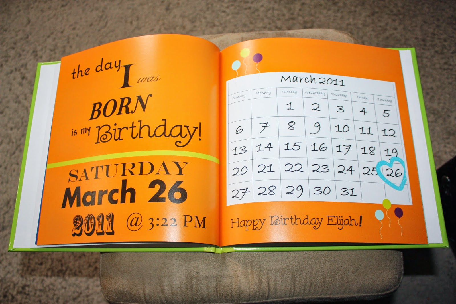 Being A Mommy... "On The Day I Was Born" Book