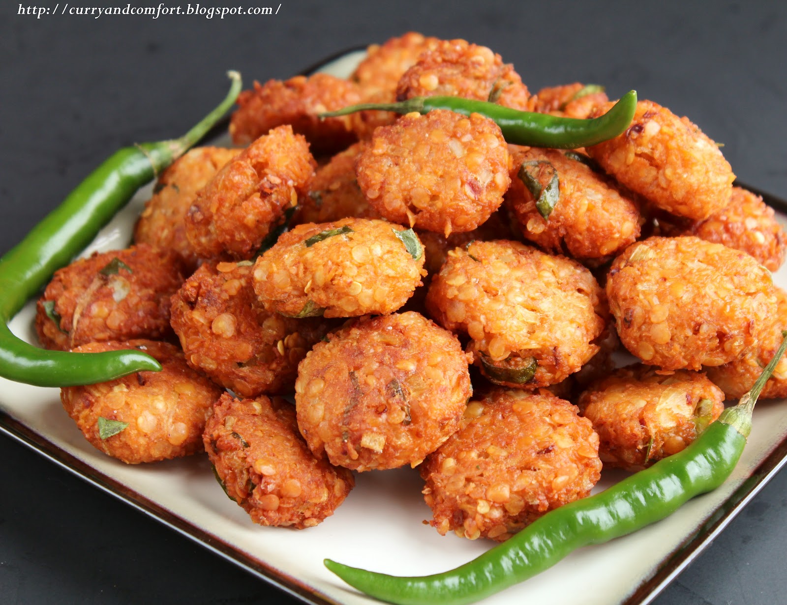 Kitchen Simmer Masoor Dhal Masala Vadai (Lentil Fritter)